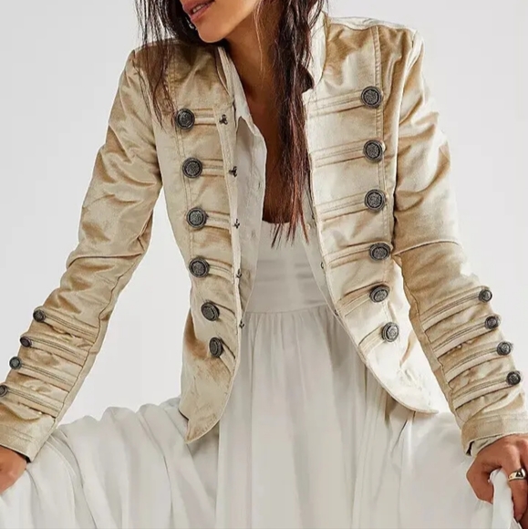 Free People Jackets & Blazers - Free people velvet miltary jacket mint condition